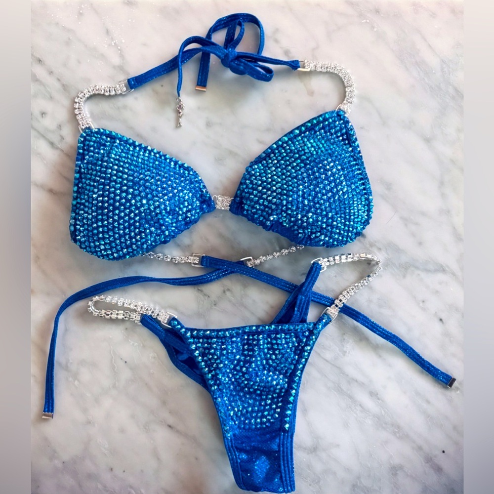 NWOT Angel Pro Competition Bikini Blue Cobalt Pro Cut